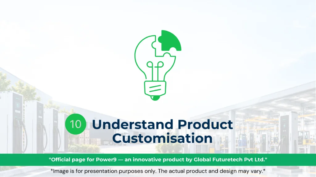 Graphic titled "10 Understand Product Customisation" featuring a green icon of a lightbulb shaped like a fitting puzzle piece. 