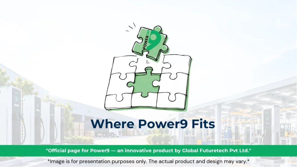 Graphic titled "Where Power9 Fits" featuring a missing puzzle piece with the Power9 logo being inserted into a grid. 